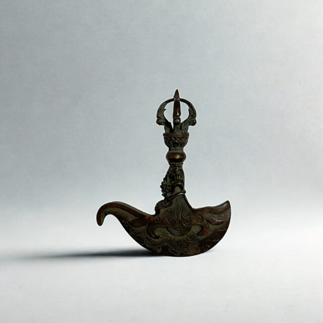 Antique Tibetan Ritual Kartika Axe with Vajra Handle