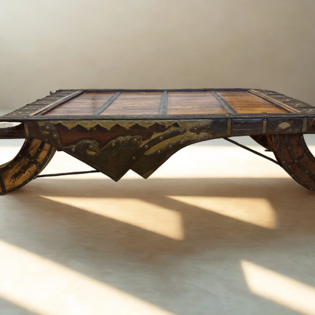 Exclusive Antique Coffee Table from India – Authentic Indian Ox Cart Table