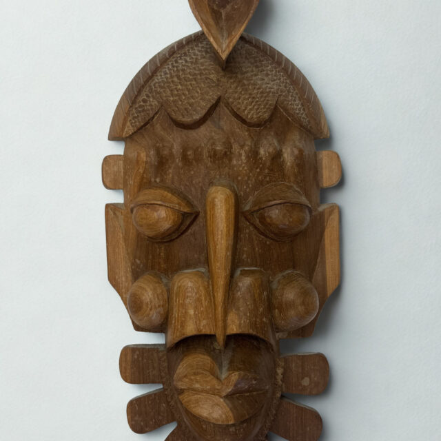 African Masterpiece: Hand-Carved Ritual Mask with Sacred Bird Totem